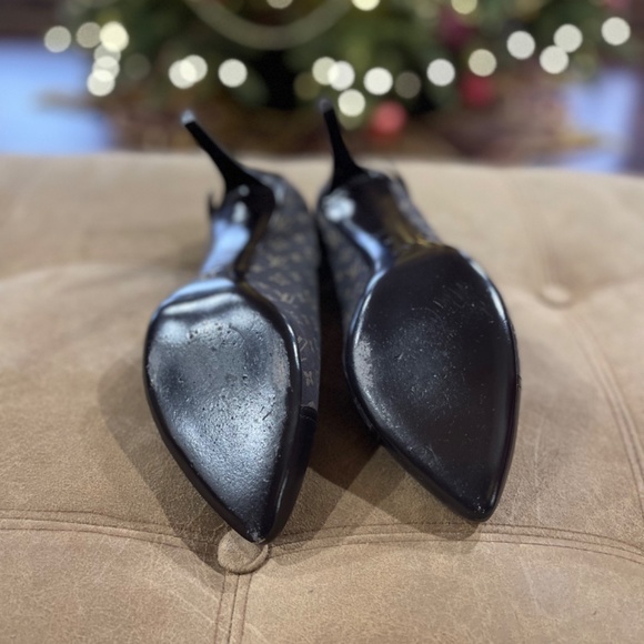 Louis Vuitton Ebene Monogram Mini Lin Barbara Heel - Picture 4 of 8